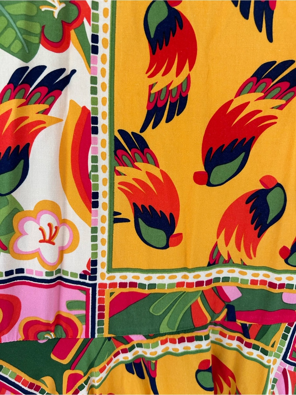 Tropical Patchwork Maxi Dress - Pink, Green & Yellow - Picture 5 of 8